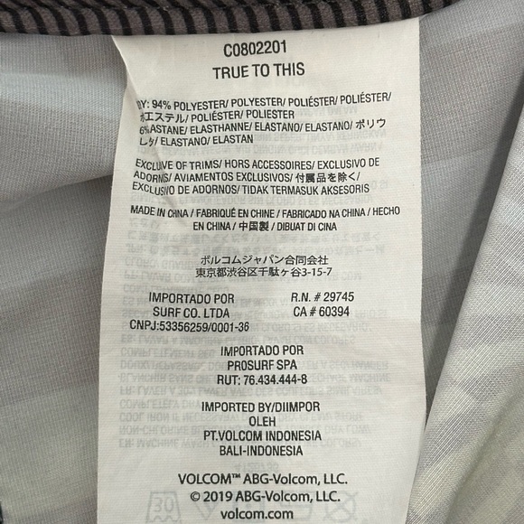 Mens Volcom 29 Small Swimwear Trunks Shorts Boardshorts Mod Tech Stripe EUC - Picture 9 of 9